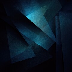 Abstract dark teal geometric shapes overlap, creating depth and a textured, slightly grainy effect with varying shades of blue