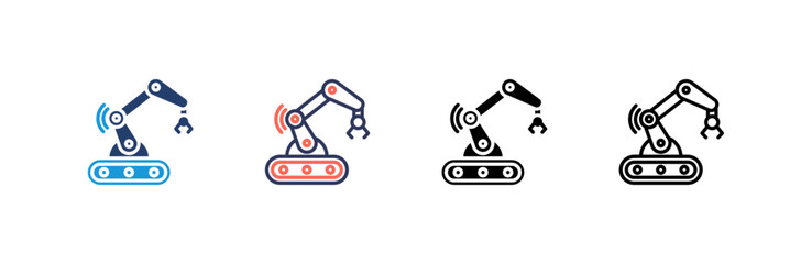 Robot icon set multiple style collection