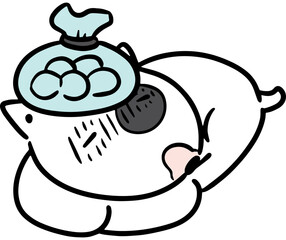 Illustration of sick dog
