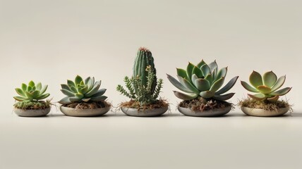 Garden of tiny succulents under a sky of morning light, each a world unfolding in miniature