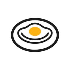 Breakfast plate logo icon illustration for healthy food and restaurant branding
