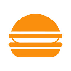 Burger logo icon illustration for fast food restaurant and classic american meal theme