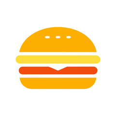 Burger logo icon illustration for diner menu branding and tasty food delivery icon