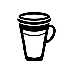Coffee cup logo icon illustration for cafe beverage brand and breakfast drink identity