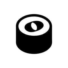 Sushi roll logo icon illustration for japanese restaurant seafood and asian cuisine