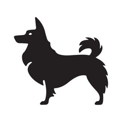 Dog silhouette vector art illustration on white background 