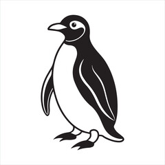 Fototapeta premium penguin silhouette vector illustration logo sticker