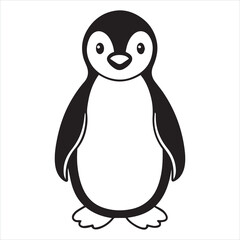 Fototapeta premium penguin silhouette vector illustration logo sticker