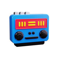 radio 3d render icons