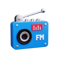 radio 3d render icons