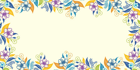 decorative floral wall art with abstract botanical motifs.scrapbook background for greeting card and modern textile design

