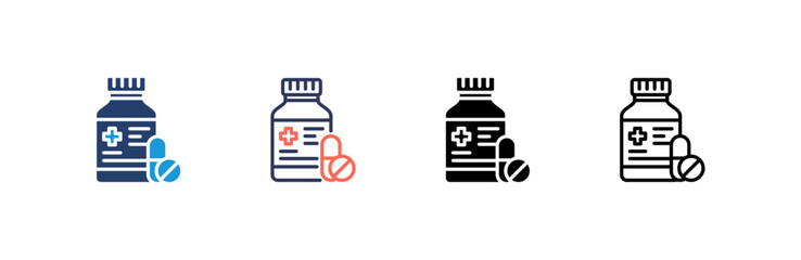 Medicine icon set multiple style collection