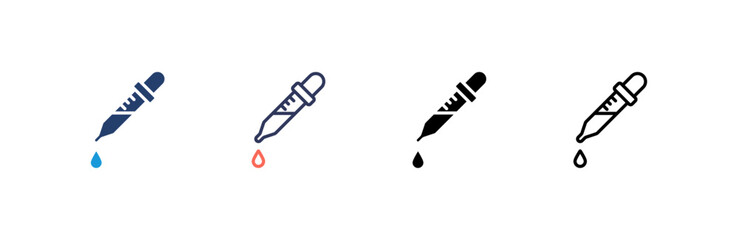Eye Dropper icon set multiple style collection