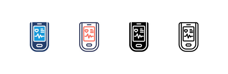 Oximeter icon set multiple style collection