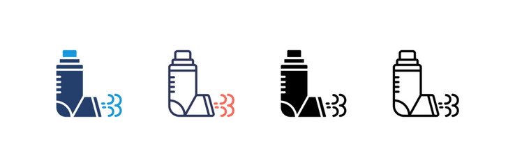Inhaler icon set multiple style collection