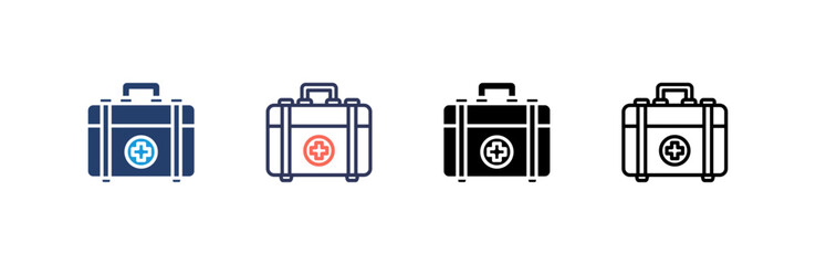First Aid Kit icon set multiple style collection