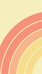 Obraz premium Abstract rainbow design featuring warm tones and curved lines for various creative projects