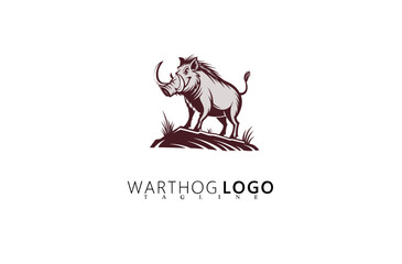 Rustic Style Warthog Logo Design for Wildlife Branding. Bold Boar Head Vector Emblem for Nature Conservation Companies, Hunting Clubs, and Outdoor Adventure Brand Identity Graphic Needs.

