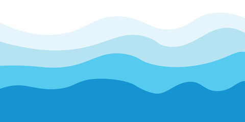 Sea waves layered vector background illustration and sea beach vector illustration.