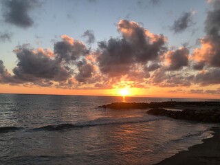 sunset over the sea
