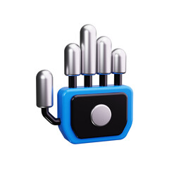 robotic 3d render icons