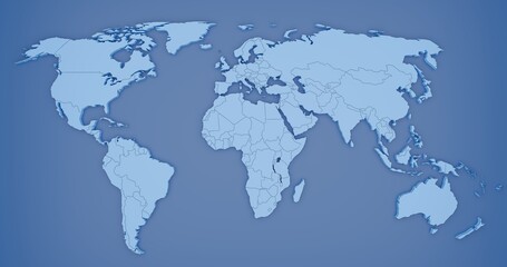 abstract world map, 3D renders