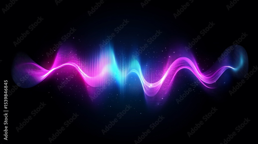 Aufkleber dynamic waveform visualization pulsating with dazzling hues, reflecting elegant abstract beauty