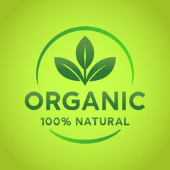 Logo for an organic product, made in a soft natural style. Vector design.