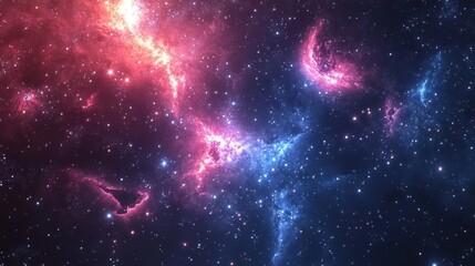 Fototapeta premium Nightfall spectacle chaotic stars in a dark colorful sky outer space celestial viewpoint cosmic concept