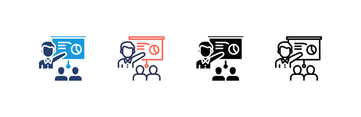 Presentation icon set multiple style collection