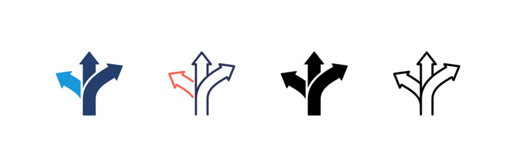 Fototapeta premium Direction icon set multiple style collection