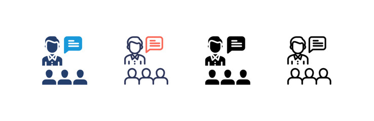 Training icon set multiple style collection