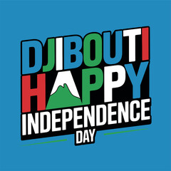 Obraz premium Djibouti Independence Day Mountain Sunrise Graphic Poster Design Celebration