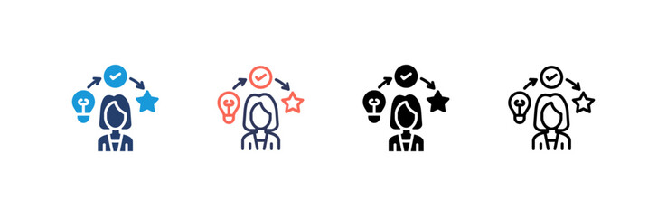 Experience icon set multiple style collection