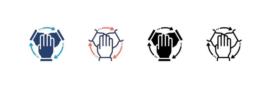 Team icon set multiple style collection