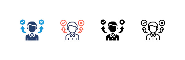 Decision Making icon set multiple style collection