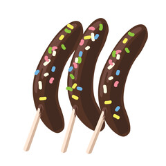 デフォルメされたチョコバナナのベクターイラスト