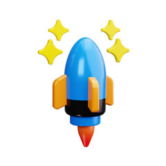 launch 3d render icons
