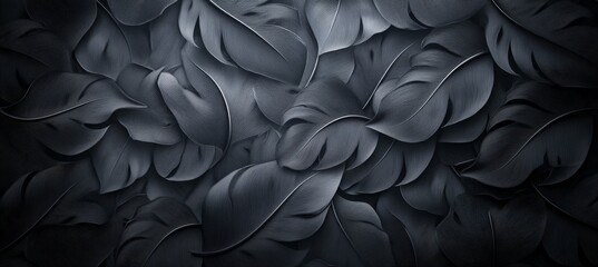 Obraz premium Elegant Background Featuring Intricate Black Feathers with High Definition and Detailed Textures