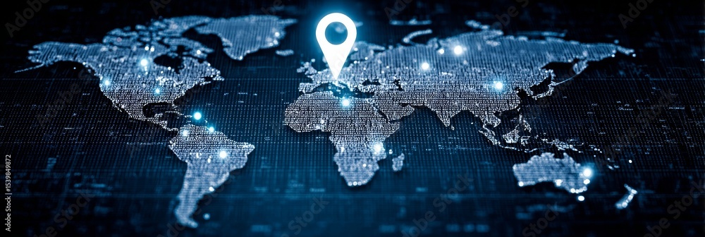 Aufkleber geoinformatics unveiled a global atlas showcasing digital virtuality and geolocation technology