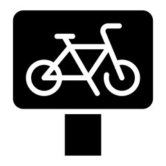 bike lane glyph icon