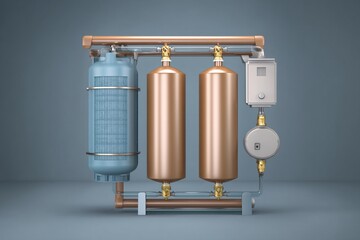 3D self-cleaning water filtration system, designed for easy, low-maintenance water purification.