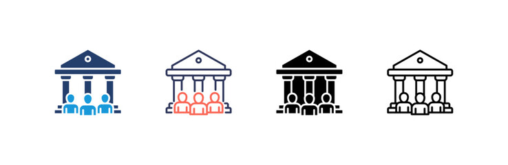 Government icon set multiple style collection