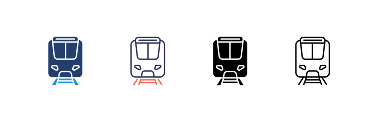 Subway icon set multiple style collection