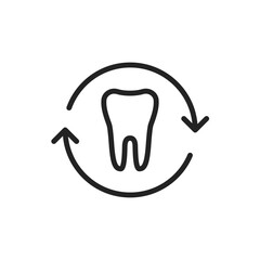 daily dental care icon like thin line tooth