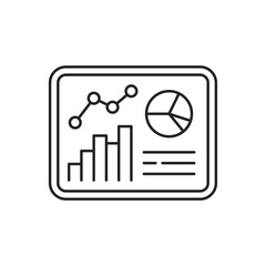dashboard with stock market monitoring icon