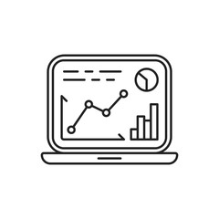 laptop with dashboard icon like finance monitoring