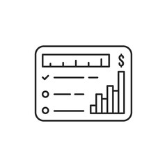 data research or kpi like thin line dashboard icon