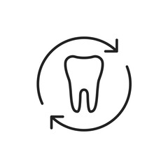 tooth with arrow like daily dental care icon