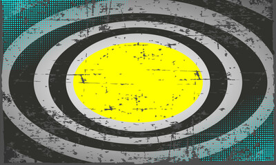 Comic book oval geometry isolated on dirty grey background with grunge, geometry, halftone effect style for manga speed frame, superhero action, banner event